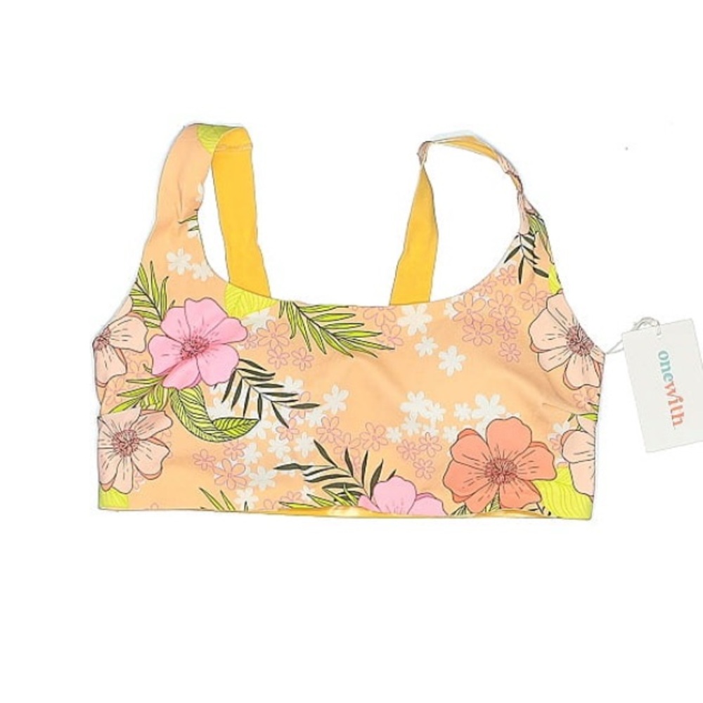 ONEWITH | NWT Floral Bikini Top Guthrie Scoopnevk Swim Suit Separates - M